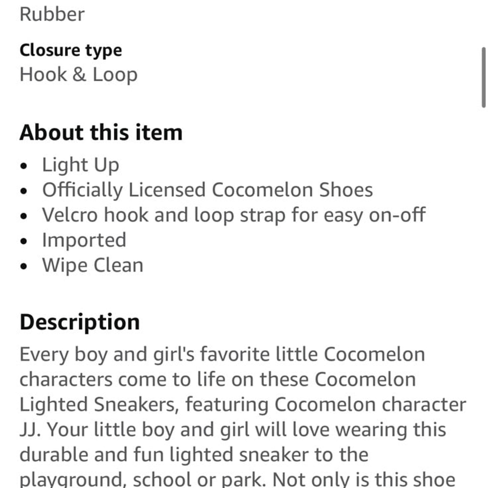 Cocomelon JJ light up sneakers size 8 toddler w box - Picture 10 of 10